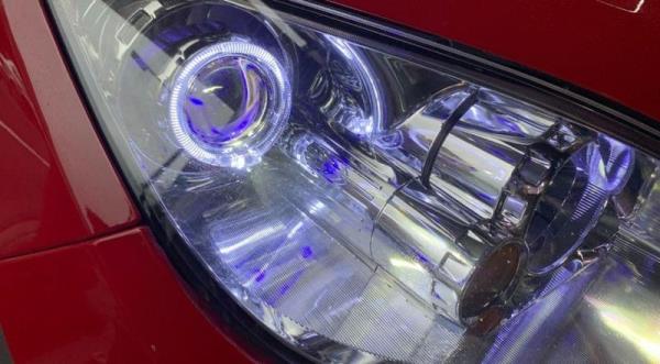 滷素燈更換合法LED魚眼一體式+BMW光圈